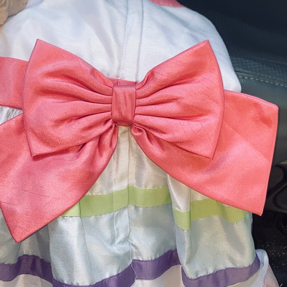 Gymboree Striped Party Dress Girls 5 Multicolor Excellent Bow Back Halter - Picture 5 of 5